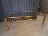Gilt metal coffee table by Giovanni Banci for Hermes