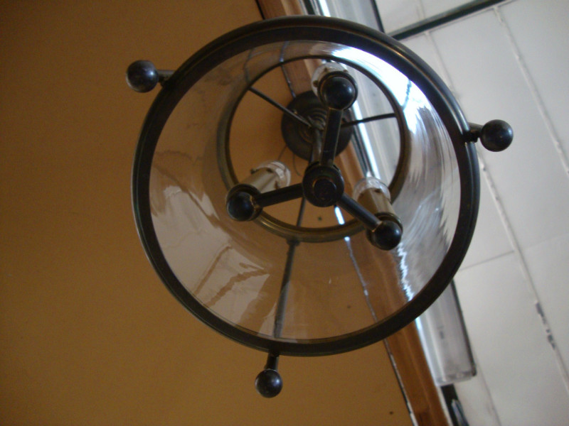 3 lights round brass lantern