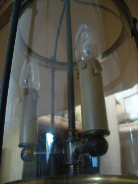 3 lights round brass lantern