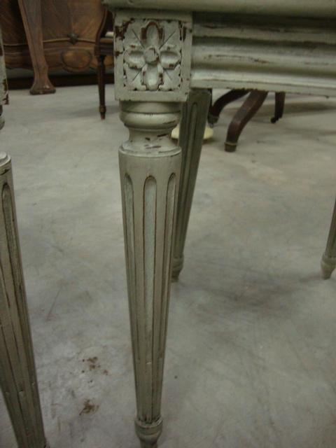 4 beechwood painted Louis XVI style caned chair 