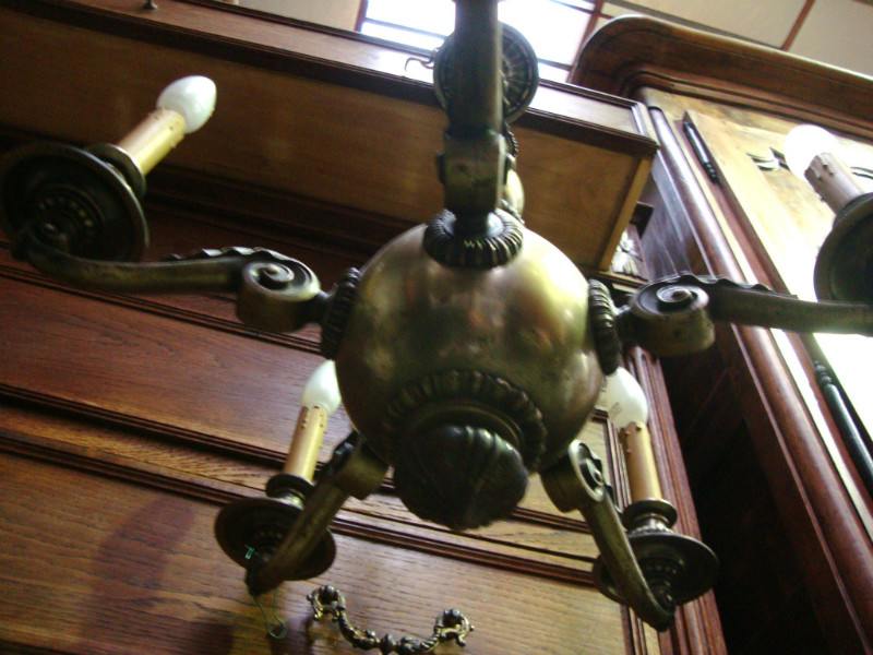 5 lights Regency style bronze chandelier