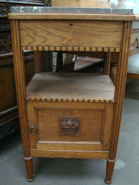 Art deco bedside cabinet with marble top