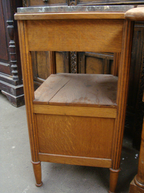 Art deco bedside cabinet with marble top