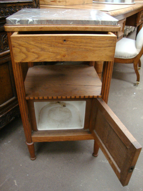 Art deco bedside cabinet with marble top
