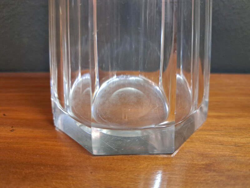 Art Deco carafe in solid silver and period crystal