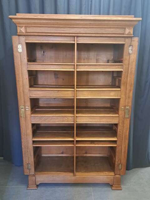 Art Deco period notary filing cabinet in solid light oak