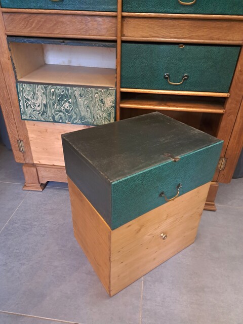 Art Deco period notary filing cabinet in solid light oak