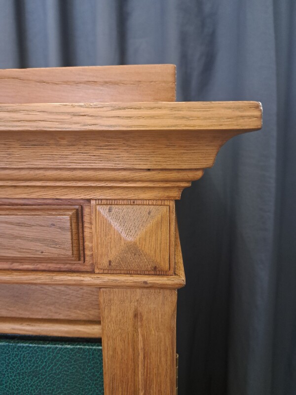 Art Deco period notary filing cabinet in solid light oak