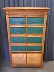Art Deco period notary filing cabinet in solid light oak