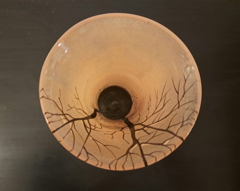 Art Nouveau vase signed Legras, made of enameled glass