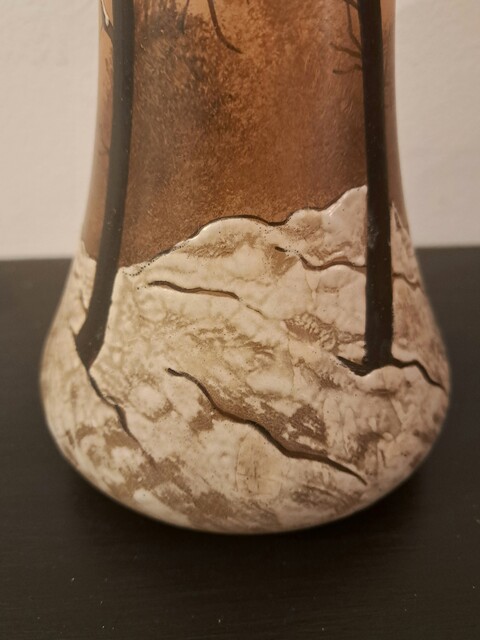 Art Nouveau vase signed Legras, made of enameled glass