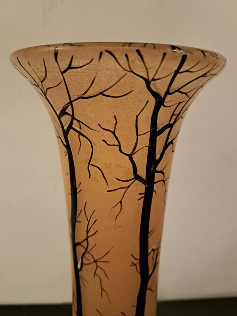 Art Nouveau vase signed Legras, made of enameled glass