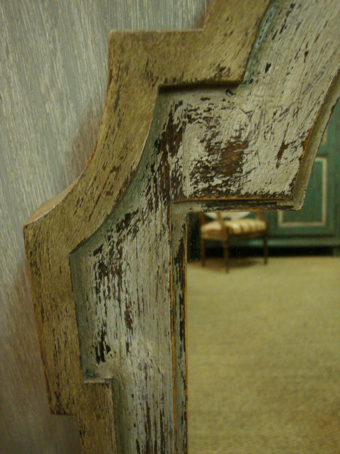 Baroc style oak painted mirror