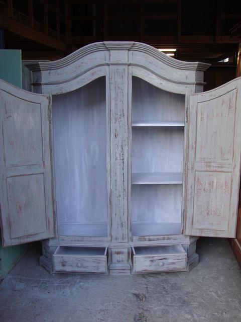 Baroque style painted wardrobe