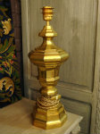 Big gilt metal foot lamp