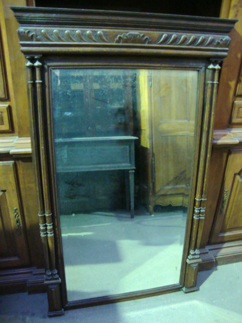 Big oak Henri II style mirror