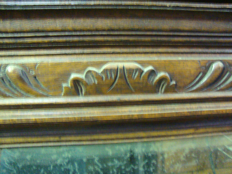 Big oak Henri II style mirror