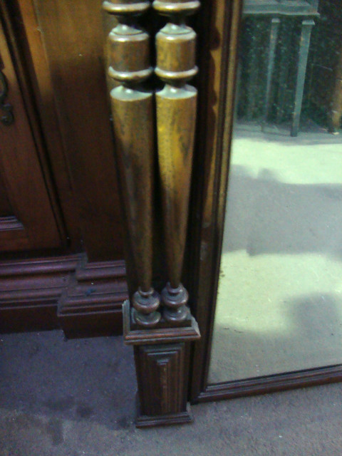 Big oak Henri II style mirror