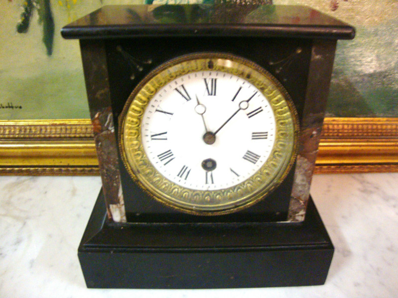 Black granite and marble clock terminal 