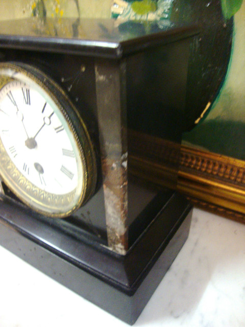 Black granite and marble clock terminal 