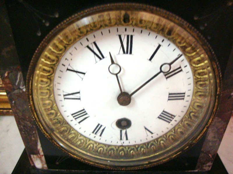 Black granite and marble clock terminal 