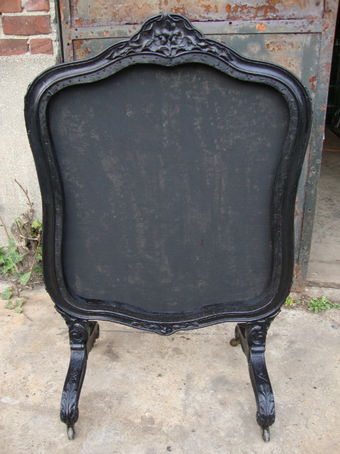 Black wood fire break tapistery screen