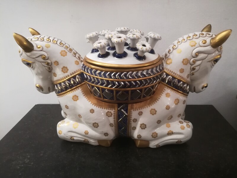 Polychrome porcelain flower sticks