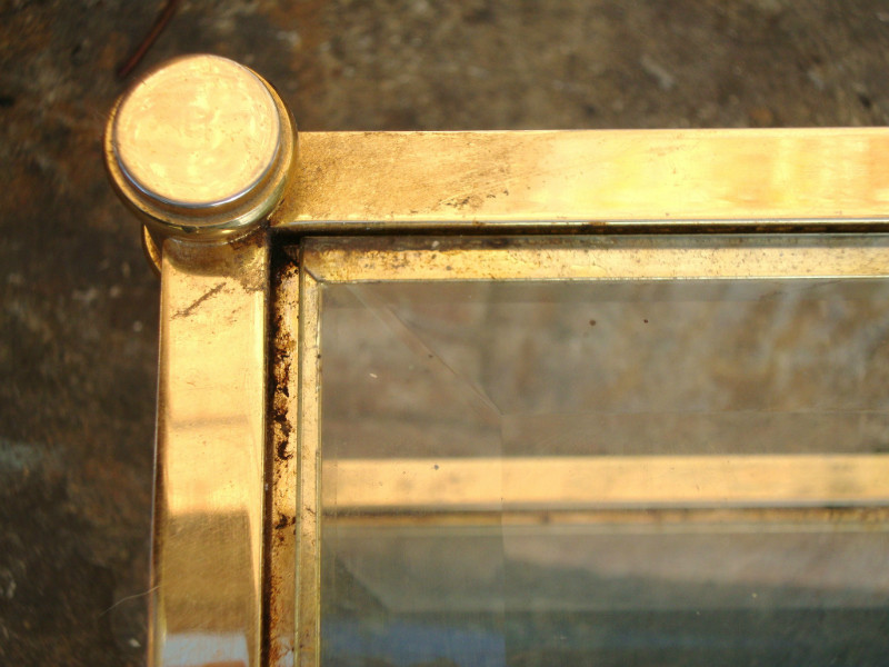 Brass and beveled glass coffee table