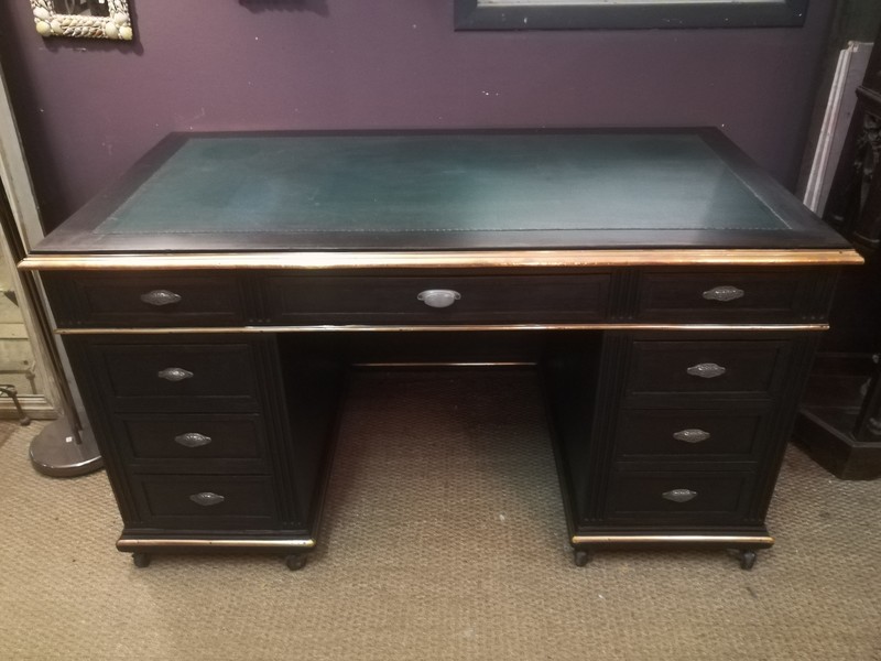 Napoleon III patinated and brass minister's desk 