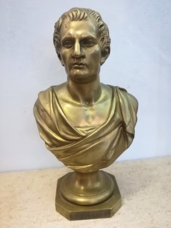 Bust of Julius Caesar in gilded bronze