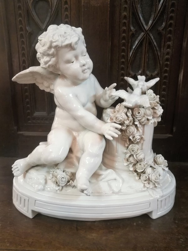 Capodimonte porcelain dove cherub