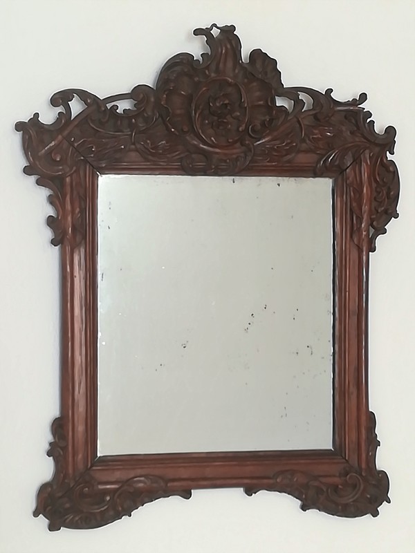 Carved oak Louis XV style roccoco mirror 