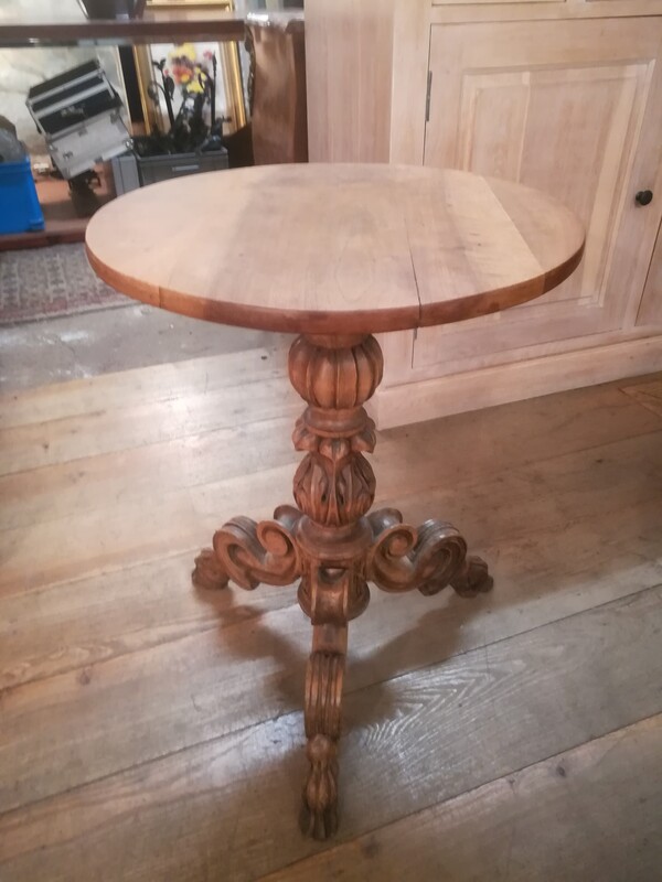 Carved walnut pedestal