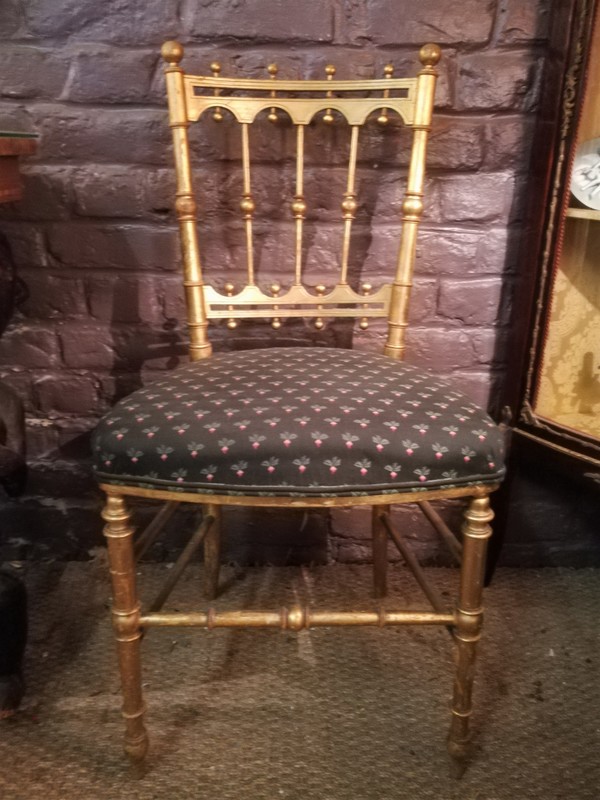 Gilded wood Napoleon III chair