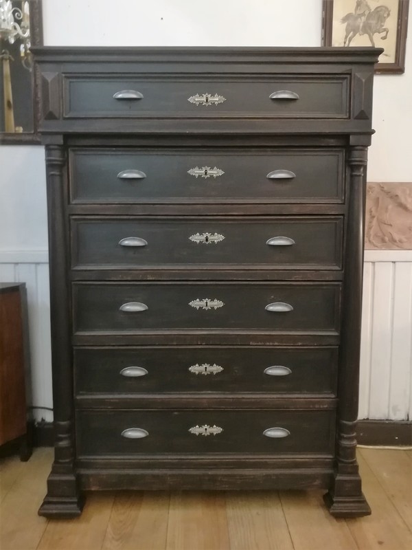 Black painted pine chiffonier