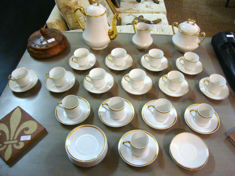 China bone and gilt coffee set