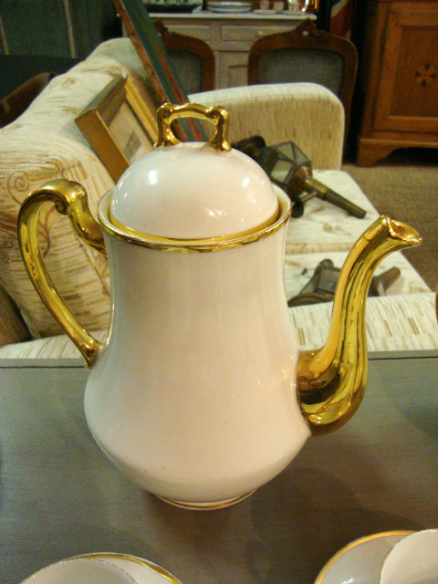 China bone and gilt coffee set