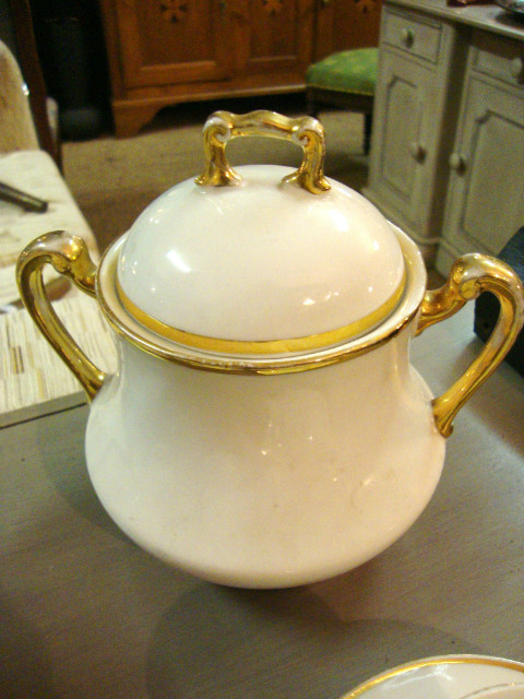 China bone and gilt coffee set