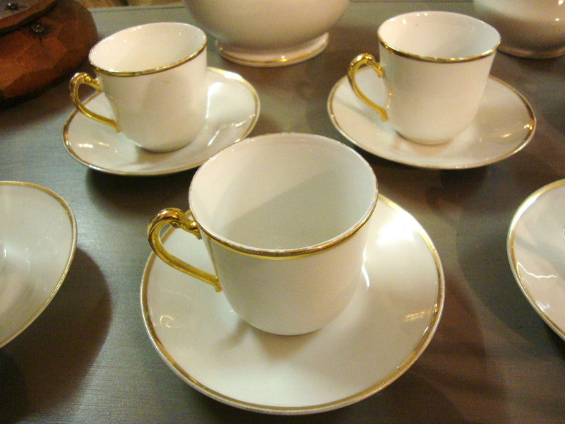 China bone and gilt coffee set