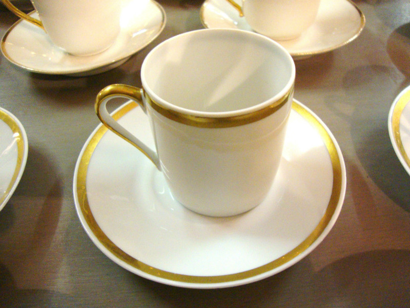 China bone and gilt coffee set