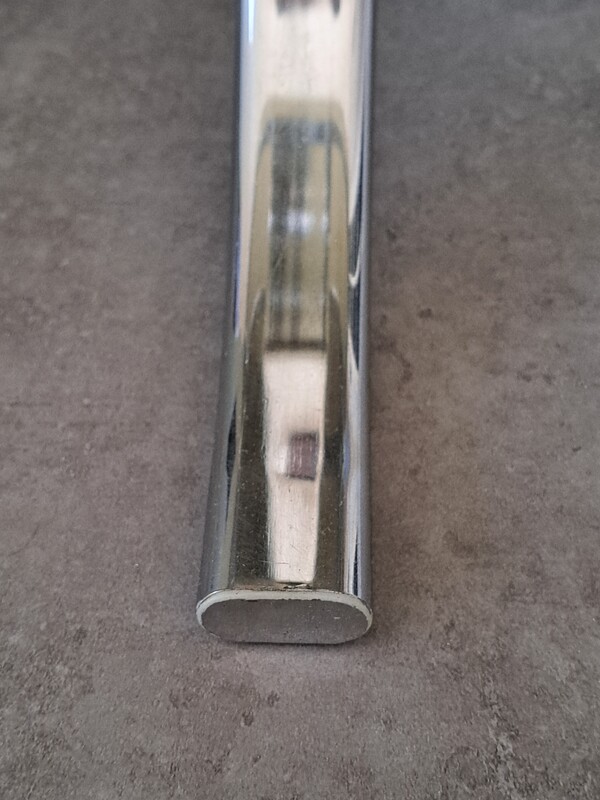 Chromed metal table with 2 smoked glass tops