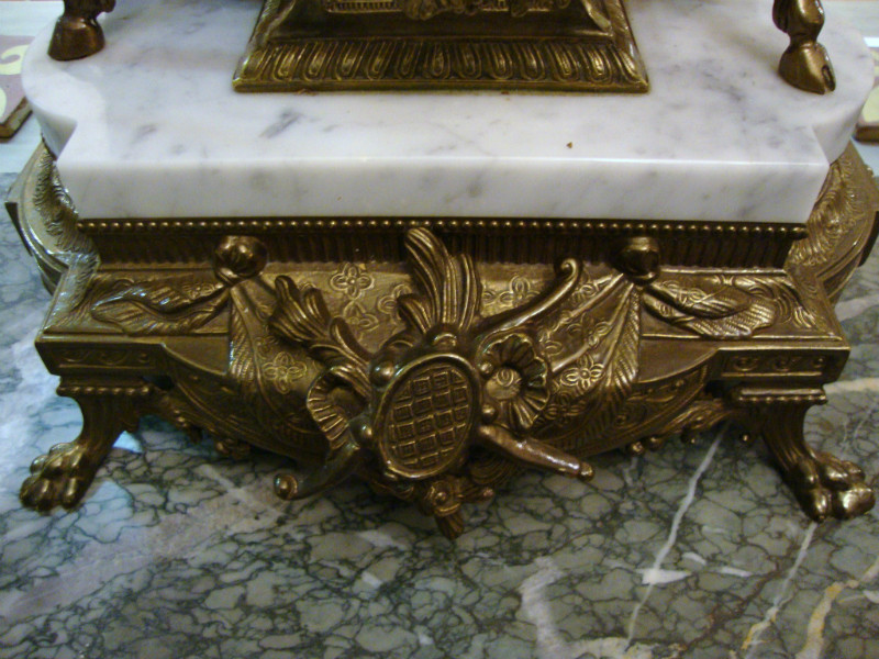 Clock and two marble and control trims 