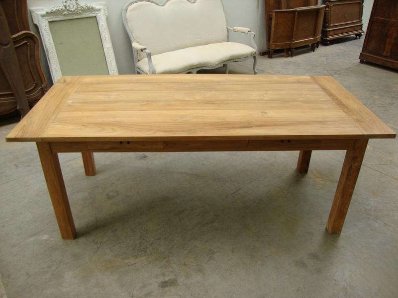 Elm long table with 2 drawers