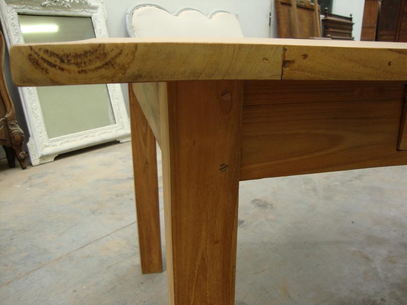 Elm long table with 2 drawers