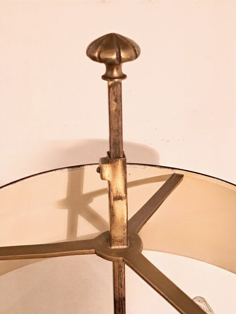 Empire style bouillotte lamp in gilt bronze and lacquered sheet metal