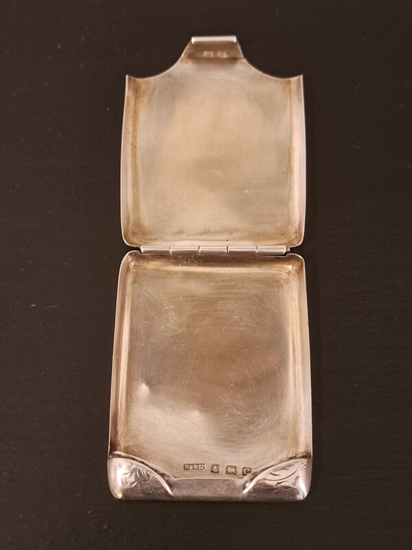  English solid silver match holder