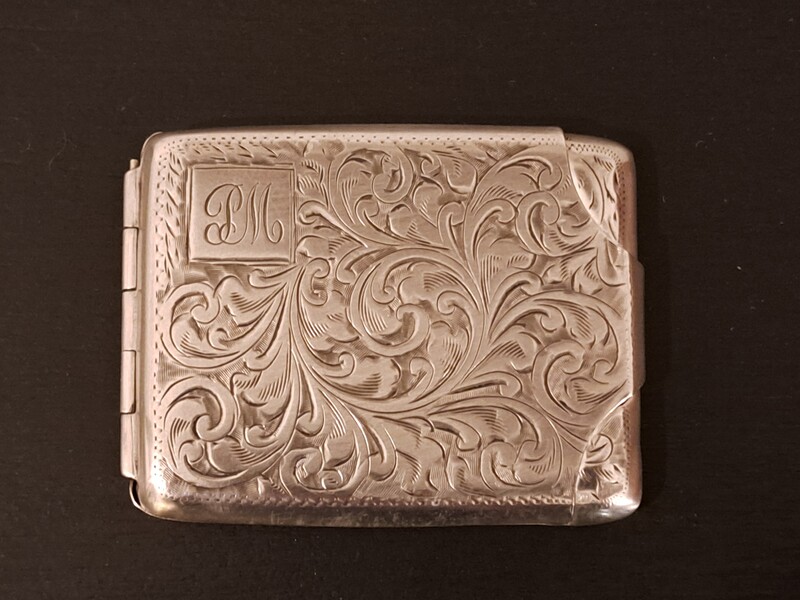  English solid silver match holder