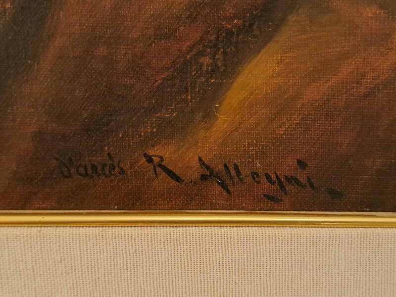 Framed oil on canvas, signed after R. Arregui, 