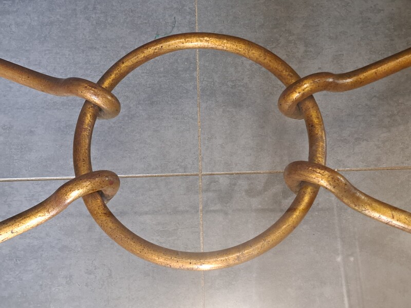Gilt metal coffee table by Giovanni Banci for Hermes