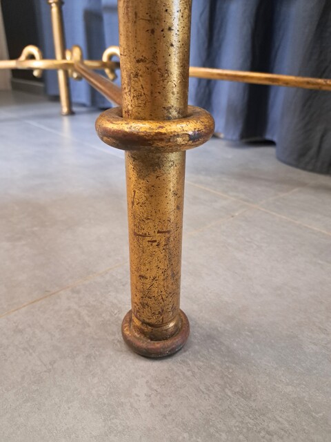 Gilt metal coffee table by Giovanni Banci for Hermes